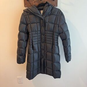 I. Spiewak & Sons Black Longline Hooded Down Puffer Coat Large‎